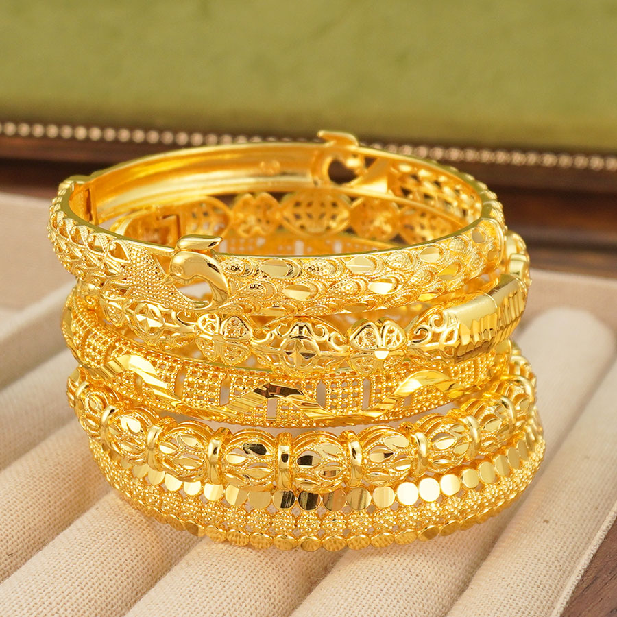 1Pcs Gold Tone Peacock Carved  - Ethnic Fashion In Dubai review and price