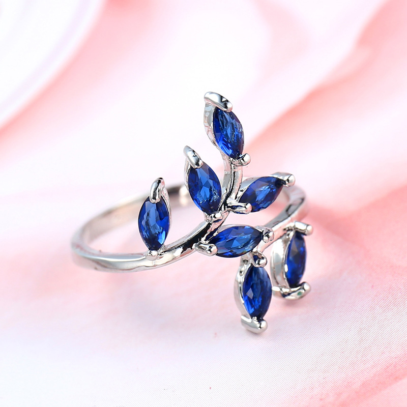 Pretty Blue Leaves Design Ring - Ethnic Fashion Design review and price