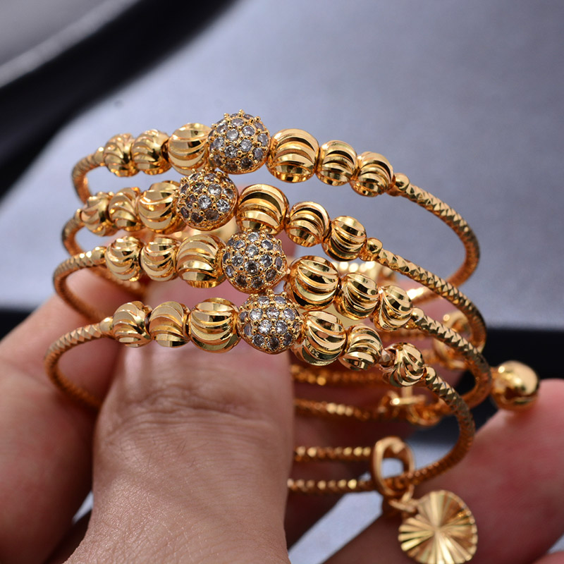 24K 4pcs Ethnic Bead Gold Colo - Ethnic Fashion In Dubai review and price
