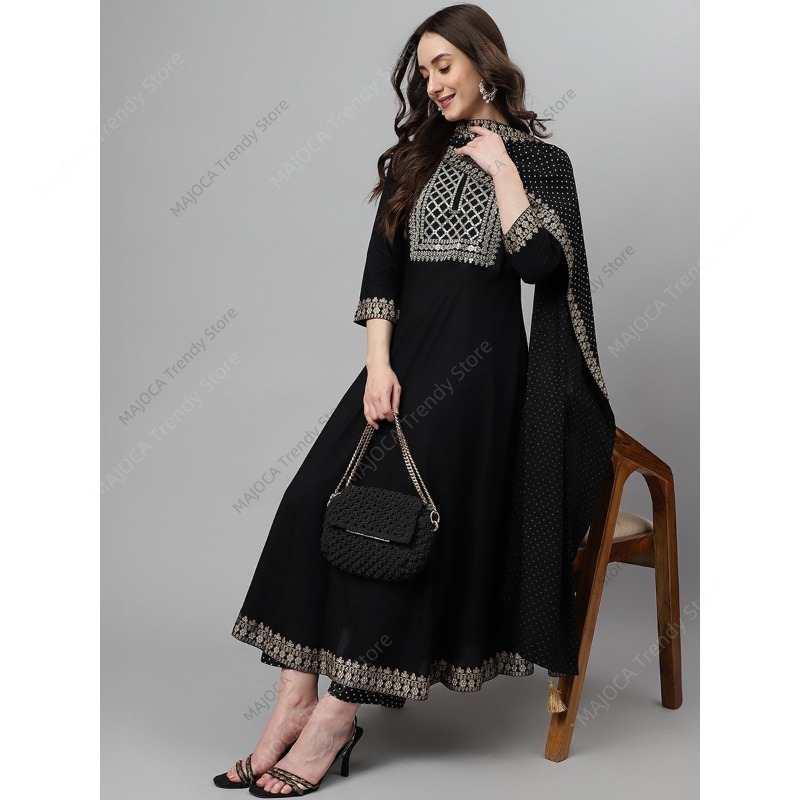 Indian Pakistani Women Black R - Salwar Kameez Set review and price