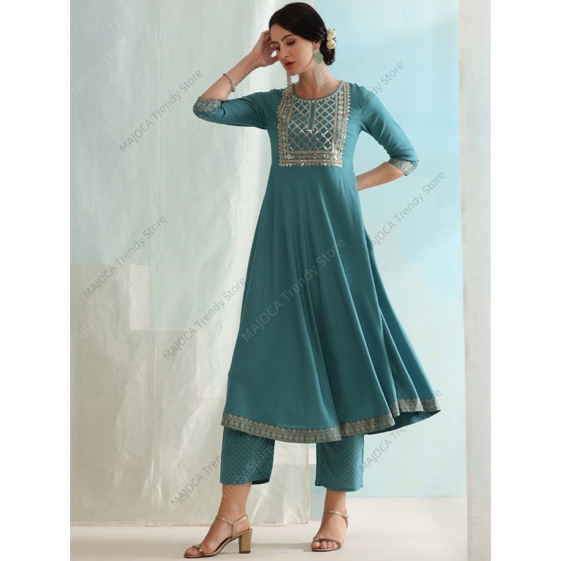 Peacock Blue Indian Women 3 Pi - Salwar Kameez Set review and price