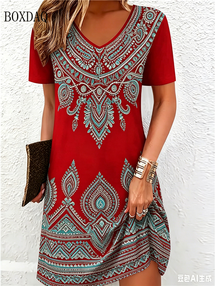 Vintage Ethnic 3D Printed Dres - Ethnic Fashion Clothing review and price