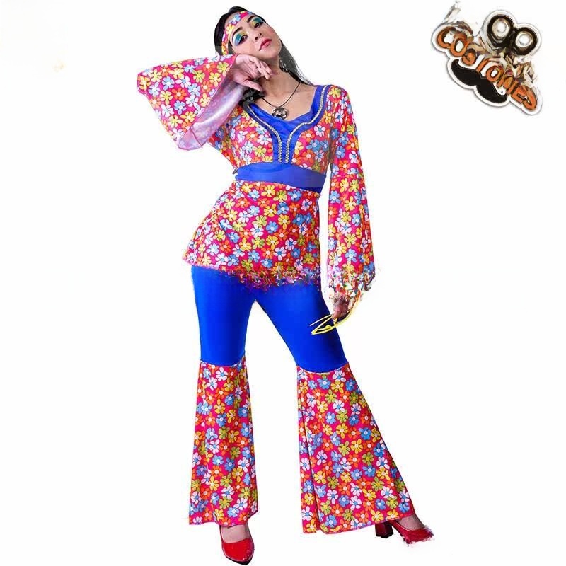 Women's Big Flower Hippie Suit - Ethnic Fashion Clothing review and price