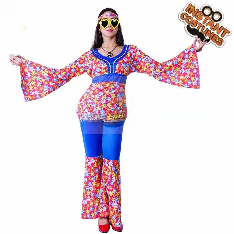 Women's Big Flower Hippie Suit - Ethnic Fashion Clothing review and price